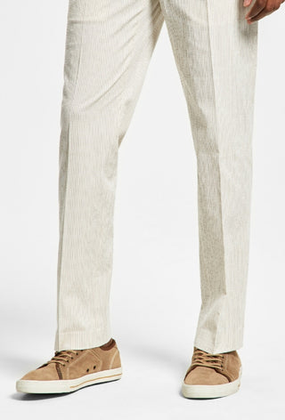 Calça de terno masculina Alfani Slim Fit com listras Seersucker, branca, tamanho 33X30