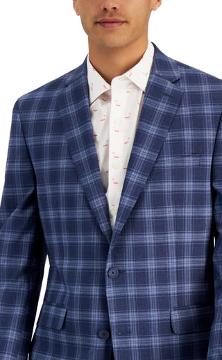 Blazer masculino slim fit estampado azul Bar III, tamanho 44