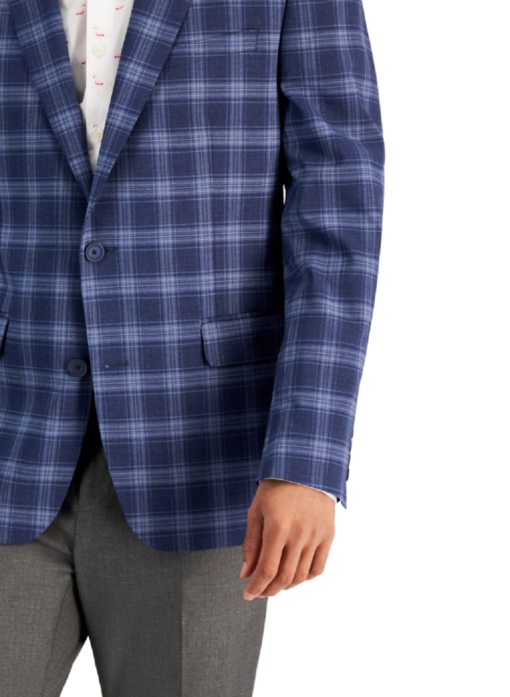 Blazer masculino slim fit estampado azul Bar III, tamanho 44