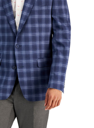 Blazer masculino slim fit estampado azul Bar III, tamanho 44