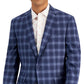 Blazer masculino slim fit estampado azul Bar III, tamanho 46