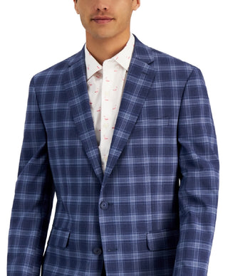 Blazer masculino slim fit estampado azul Bar III, tamanho 46