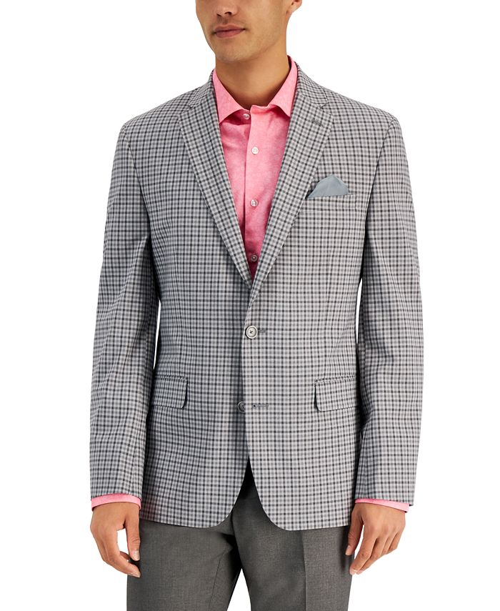 Blazer masculino slim fit estampado Bar III cinza tamanho 38