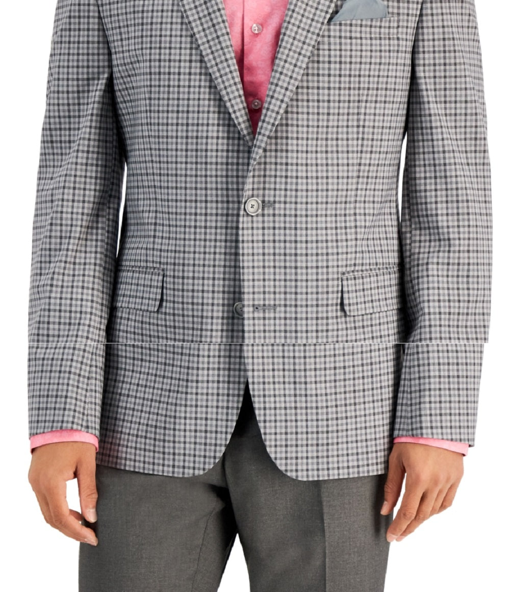 Blazer masculino slim fit estampado Bar III cinza tamanho 40