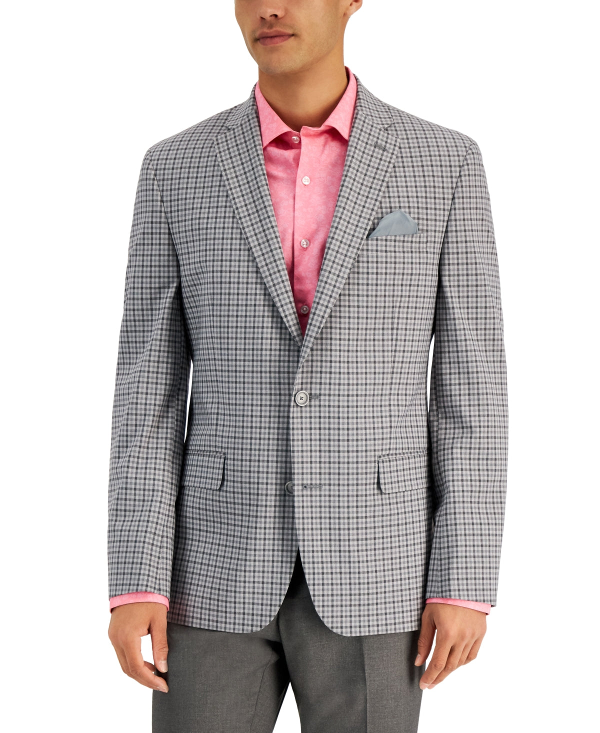 Blazer masculino slim fit estampado Bar III cinza tamanho 40