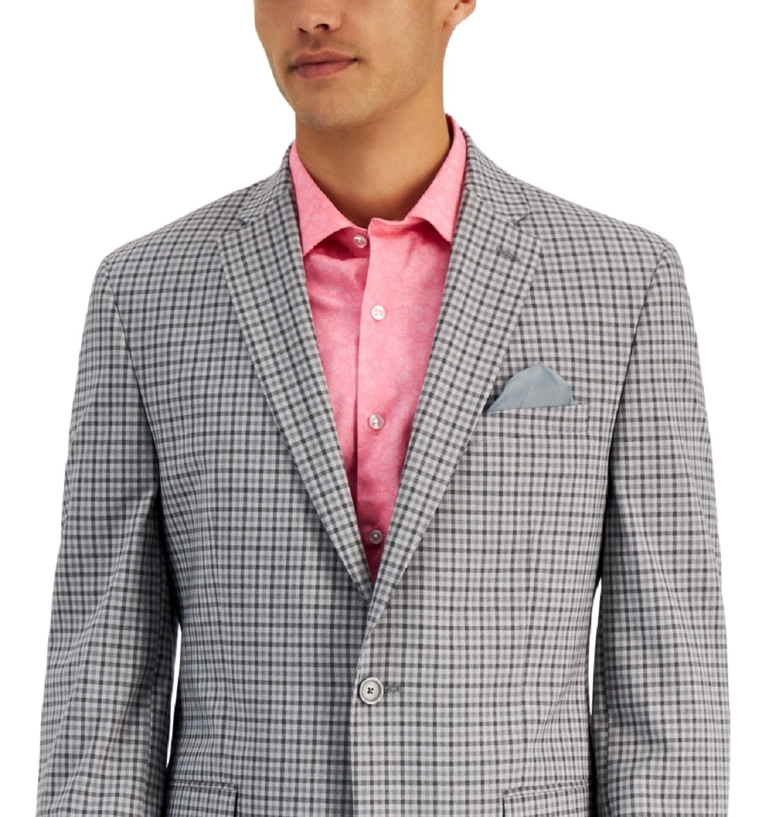 Blazer masculino slim fit estampado Bar III cinza tamanho 46