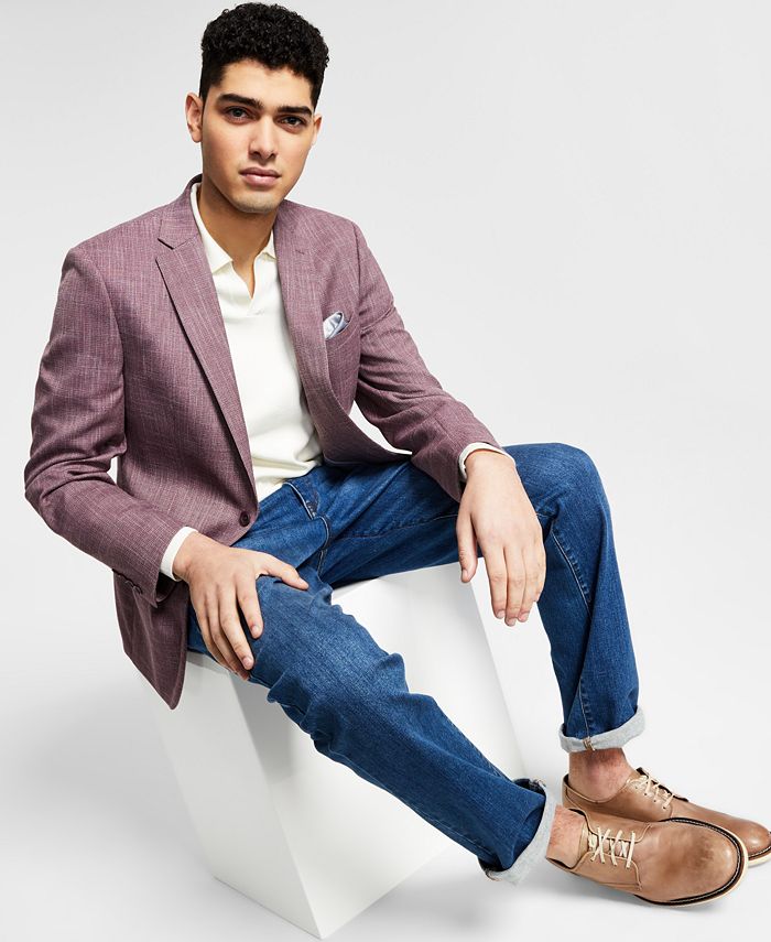 Blazer texturizado slim fit masculino Bar III roxo tamanho 42