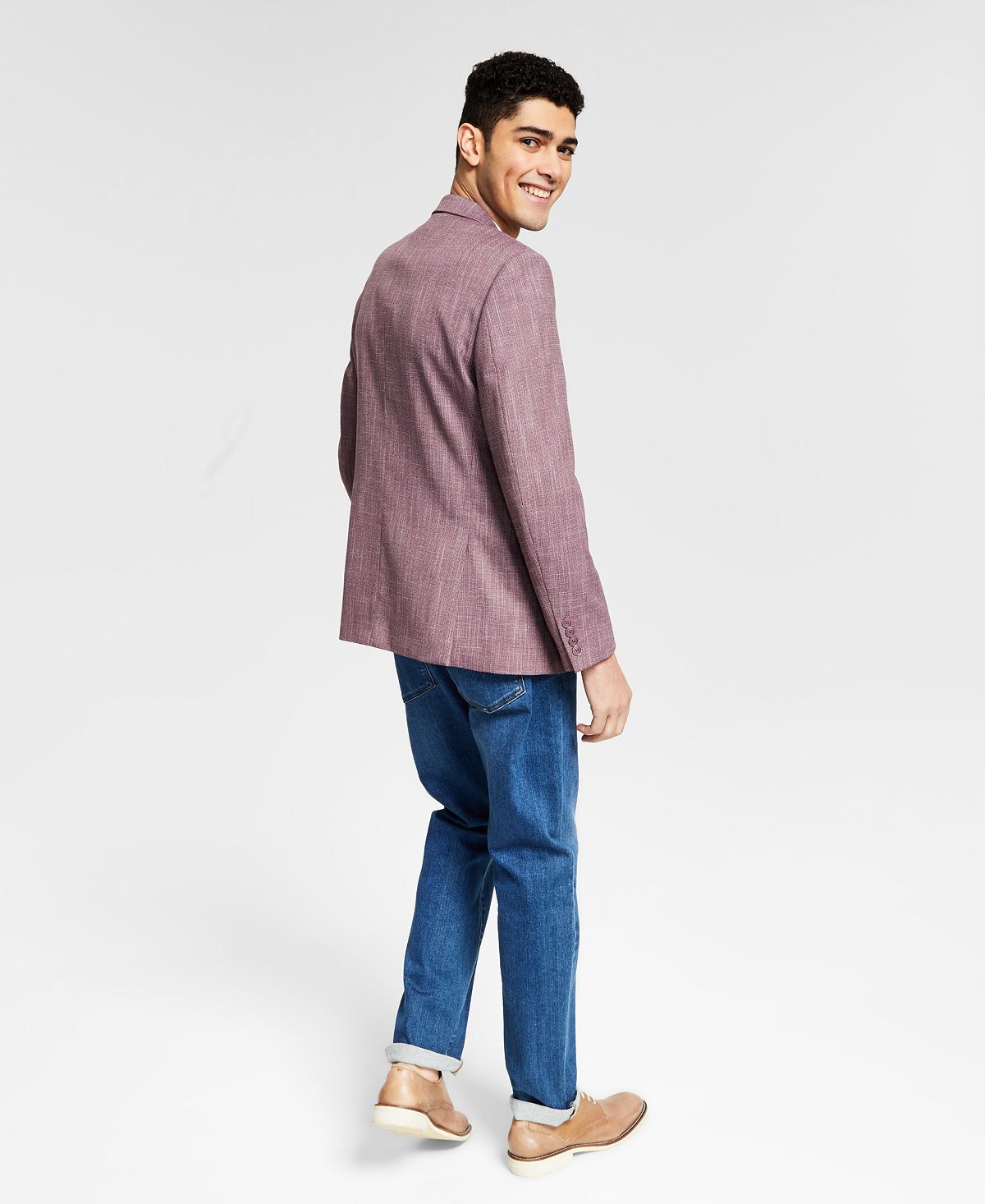 Blazer texturizado slim fit masculino Bar III roxo tamanho 42