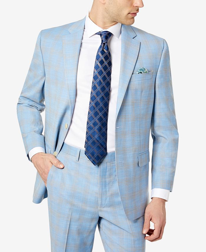 Paletó masculino Sean John Classic Fit Azul Tamanho 40