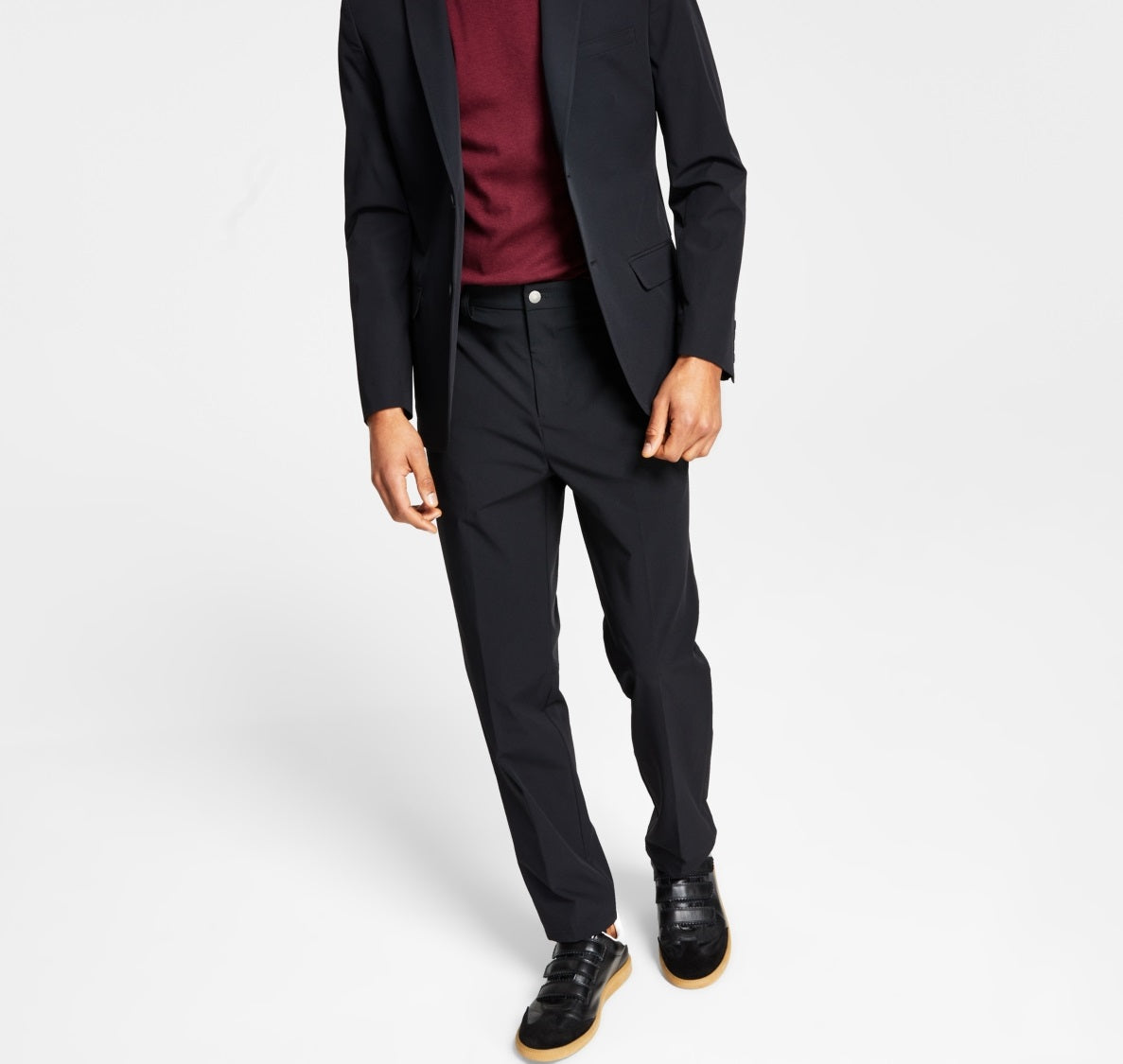 Calvin Klein Masculino Slim Fit Stretch Solid Sport Coat Preto Tamanho 44