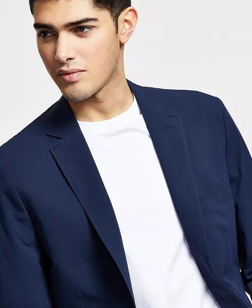 Calvin Klein Masculino Slim-Fit Stretch Solid Sport Coat Azul Marinho Tamanho 44R