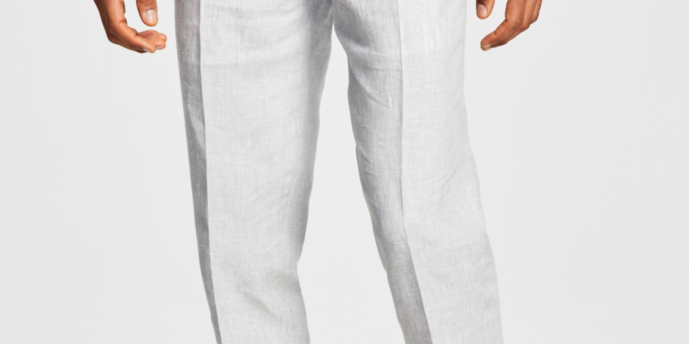 Bar III Terno Masculino Slim Fit Texturizado de Linho com Calça Separada Cinza Tamanho 30X32