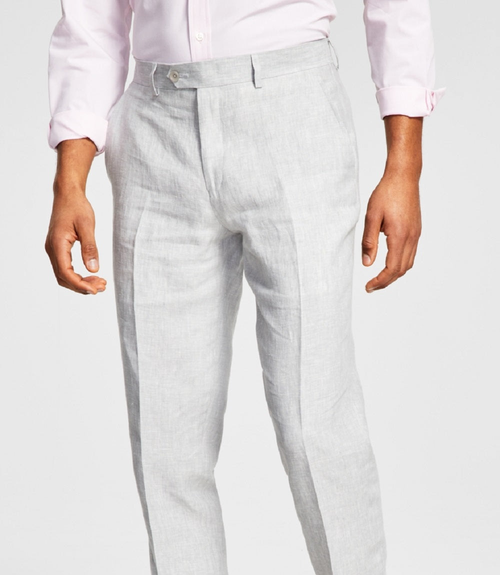 Terno masculino Bar III Slim Fit de linho texturizado, calça separada, cinza, tamanho 34X30