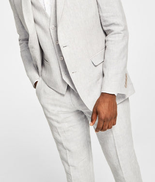 Terno masculino Bar III Slim Fit de linho texturizado, jaqueta separada, cinza, tamanho 44