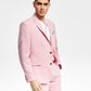 Terno masculino Bar III Slim Fit de linho texturizado, jaqueta separada, rosa, tamanho 38