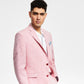 Terno masculino Bar III Slim Fit de linho texturizado, jaqueta separada, rosa, tamanho 38