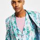 Bar III Masculino Slim Fit Floral Print Suit Jacket Azul Tamanho 40
