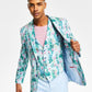 Bar III Masculino Slim Fit Floral Print Suit Jacket Azul Tamanho 40