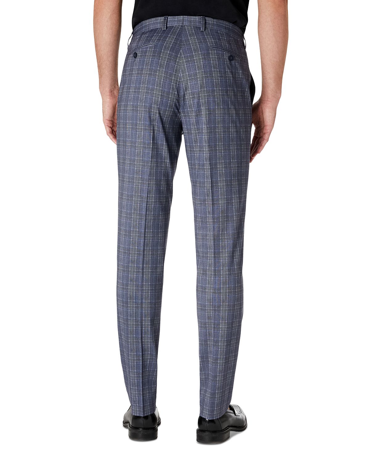 Calça de terno masculina Michael Kors Modern Fit xadrez azul tamanho 34x32