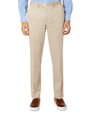 Calça de terno masculina Tallia Slim Fit em malha marrom tamanho 32x30