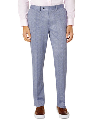 Calça de terno masculina Tallia Slim Fit em malha azul tamanho 30X30