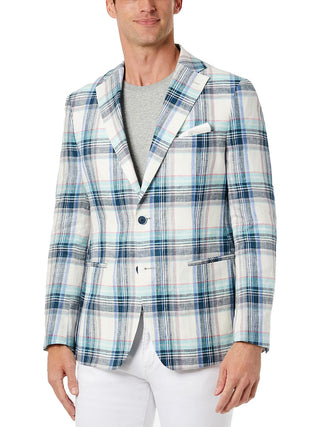 Blazer xadrez multicolorido masculino Tallia, tamanho 42, branco