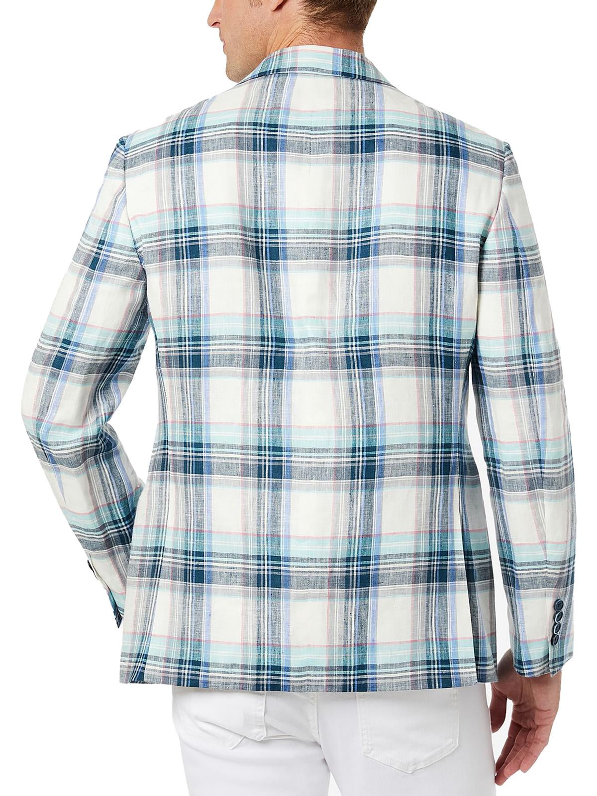 Blazer xadrez multicolorido masculino Tallia, tamanho 42, branco