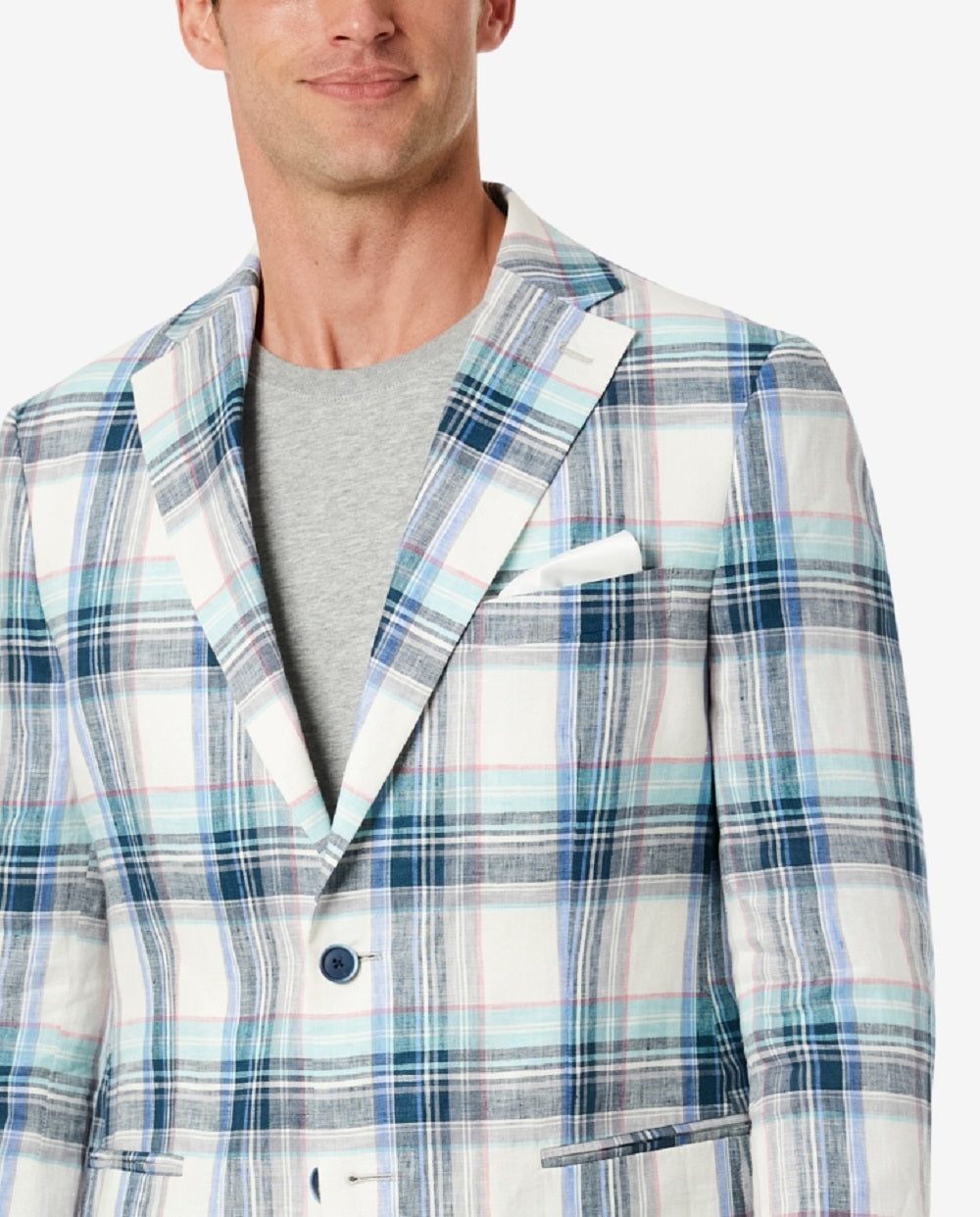 Blazer xadrez multicolorido masculino Tallia Slim Fit azul tamanho 46