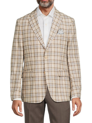 Blazer xadrez slim fit masculino Tallia marrom tamanho 40