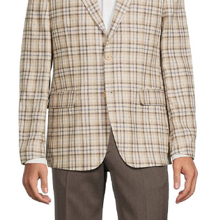 Blazer xadrez slim fit masculino Tallia marrom tamanho 40