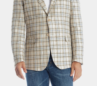 Blazer xadrez slim fit masculino Tallia marrom tamanho 46