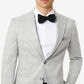 Jaqueta Masculina Slim Fit Xadrez Metálico Creme Cinza Tamanho 38