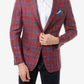 Blazer xadrez slim fit masculino Tallia vermelho tamanho 38