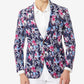 Blazer masculino Tallia Slim Fit Floral Azul Tamanho 40