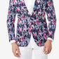 Blazer masculino Tallia Slim Fit Floral Azul Tamanho 40