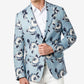 Blazer masculino Tallia Slim Fit Floral Azul Tamanho 44