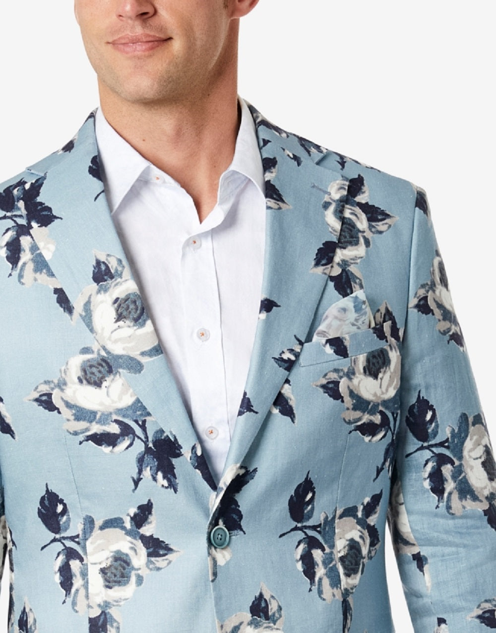 Blazer masculino Tallia Slim Fit azul floral tamanho 46