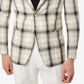 Blazer masculino Tallia Slim Fit xadrez de linho bege tamanho 38