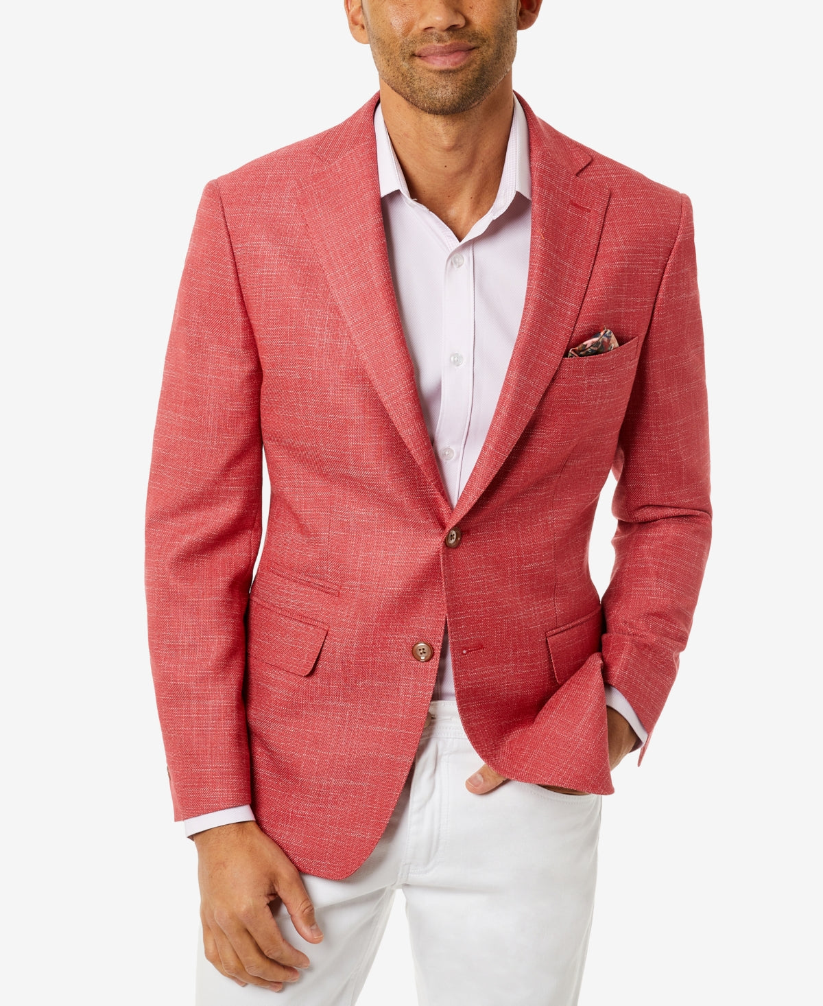 Blazer Slim Fit Masculino Tallia Rosa Tamanho 44