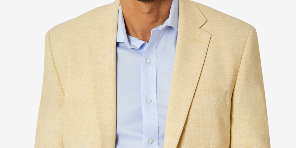 Club Room Casaco esportivo masculino clássico, liso, amarelo, tamanho 40