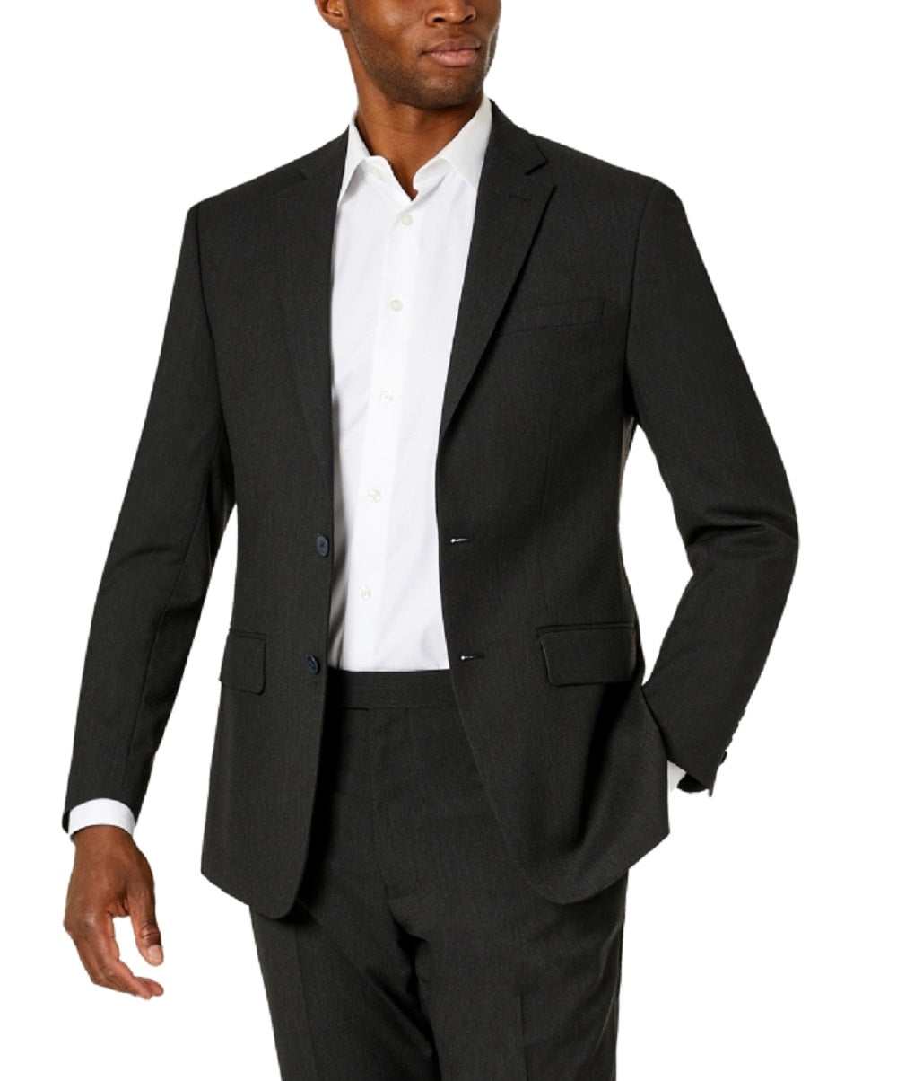 Terno masculino Van Heusen Flex Plain Slim Fit, preto, tamanho 42