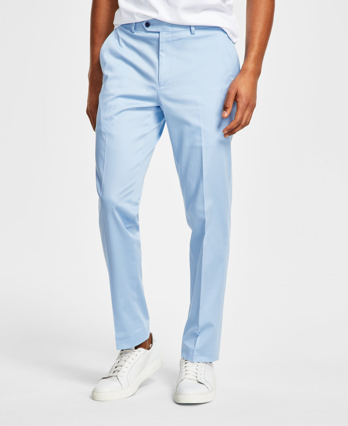 Bar III Masculino Slim Fit Algodão Elástico Sólido Terno Calça Separada Azul Tamanho 30X30