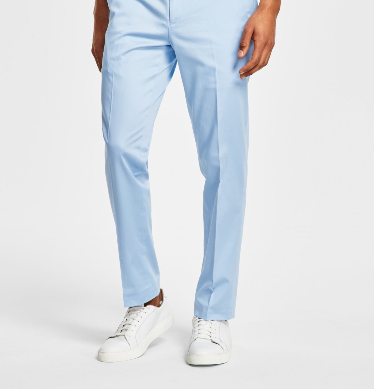 Bar III Masculino Slim Fit Algodão Elástico Sólido Terno Calça Separada Azul Tamanho 30X30