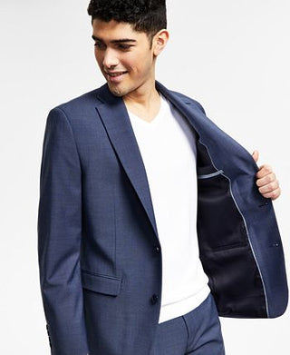 Bar III Men's Slim Fit Solid Suit Jacket Blue Size 42