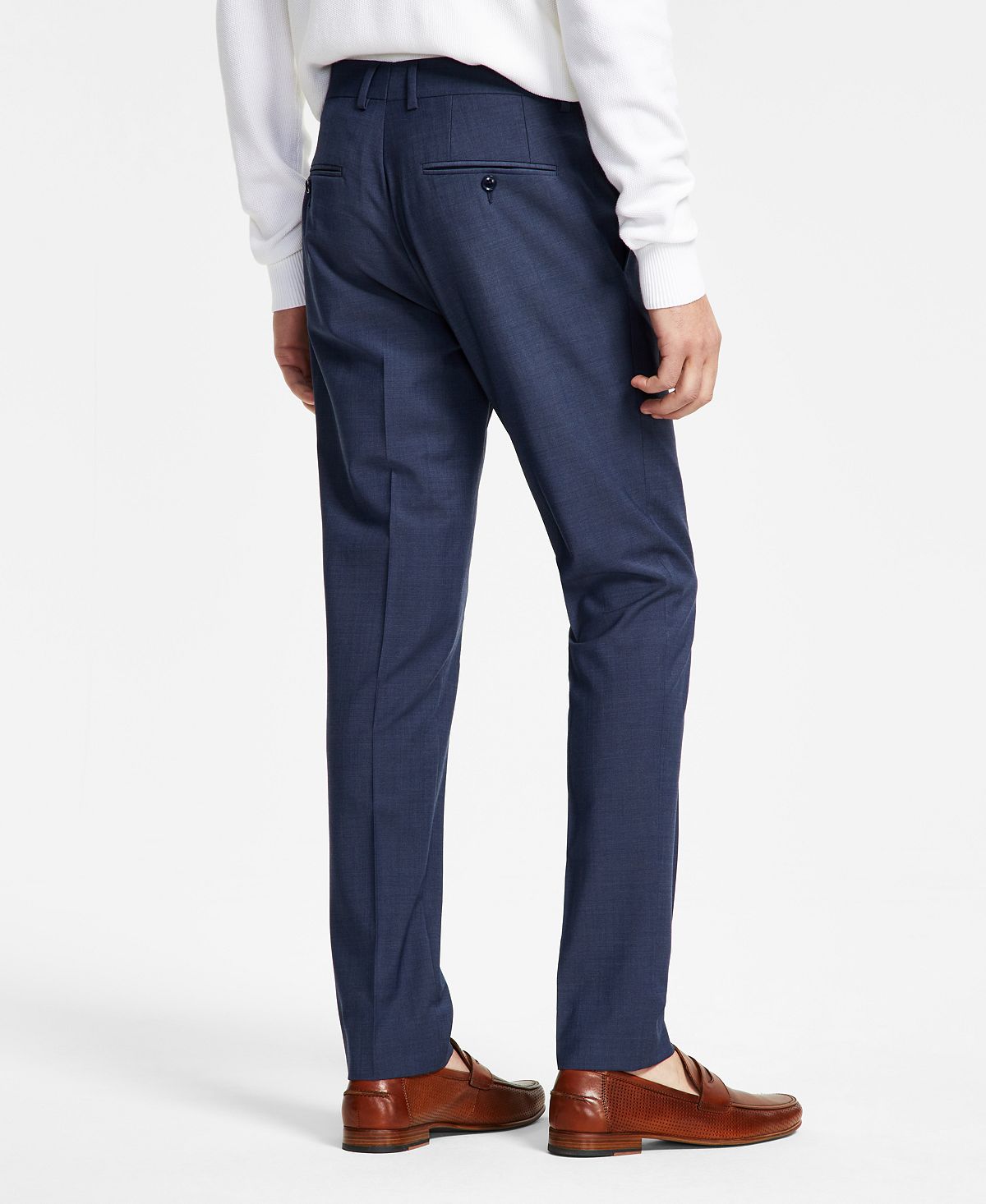 Calça de terno masculina Bar III Slim Fit sólida, azul, tamanho 32x34