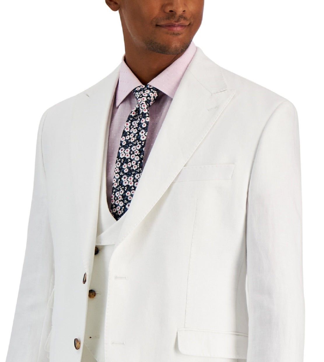 Tayion Collection Paletó Masculino Clássico com Corte Sólido Branco Tamanho 46