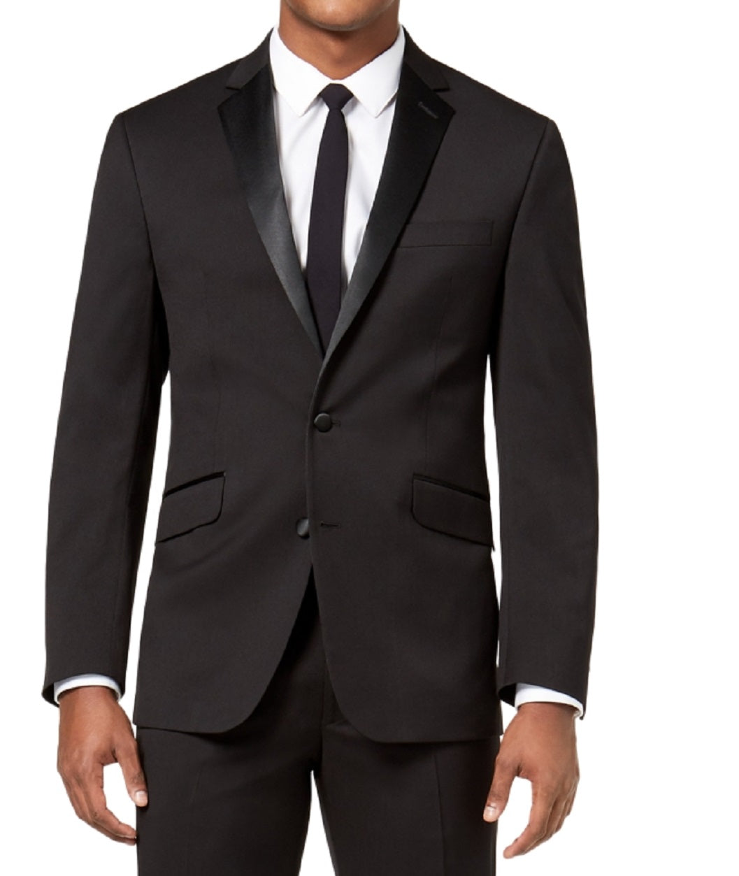 Terno smoking Kenneth Cole Reaction Slim Fit Ready Flex masculino, preto, tamanho 36