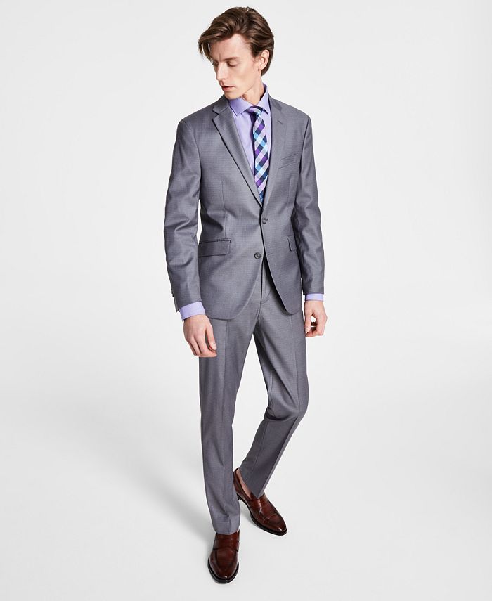 Terno Kenneth Cole Reaction Ready Flex Slim Fit Masculino Cinza Tamanho 36