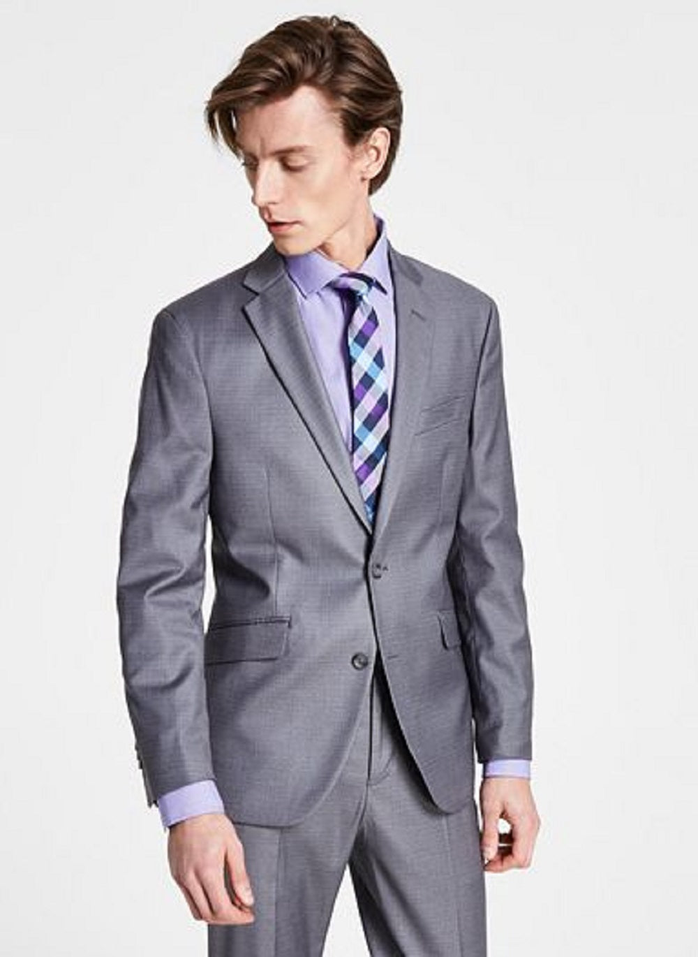 Terno Kenneth Cole Reaction Ready Flex Slim Fit Masculino Cinza Tamanho 36