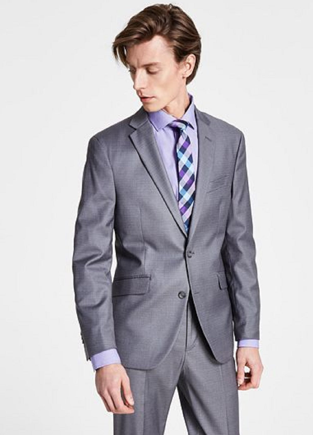 Terno Kenneth Cole Reaction Ready Flex Slim Fit Masculino Cinza Tamanho 36